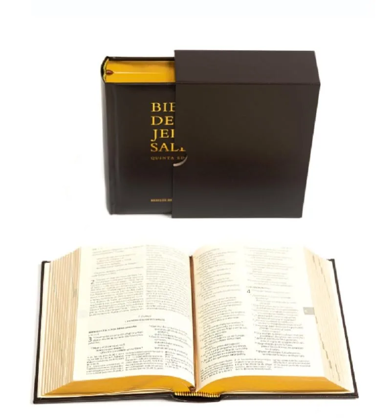 Biblia de Jerusalén, edición de bolsillo (Modelo 2): tapa dura, cantos dorados, caja y cinta