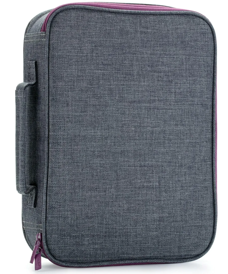 Mr. Pen funda para la Biblia de tela vaquera gris, con asa, cremallera y bolsillos