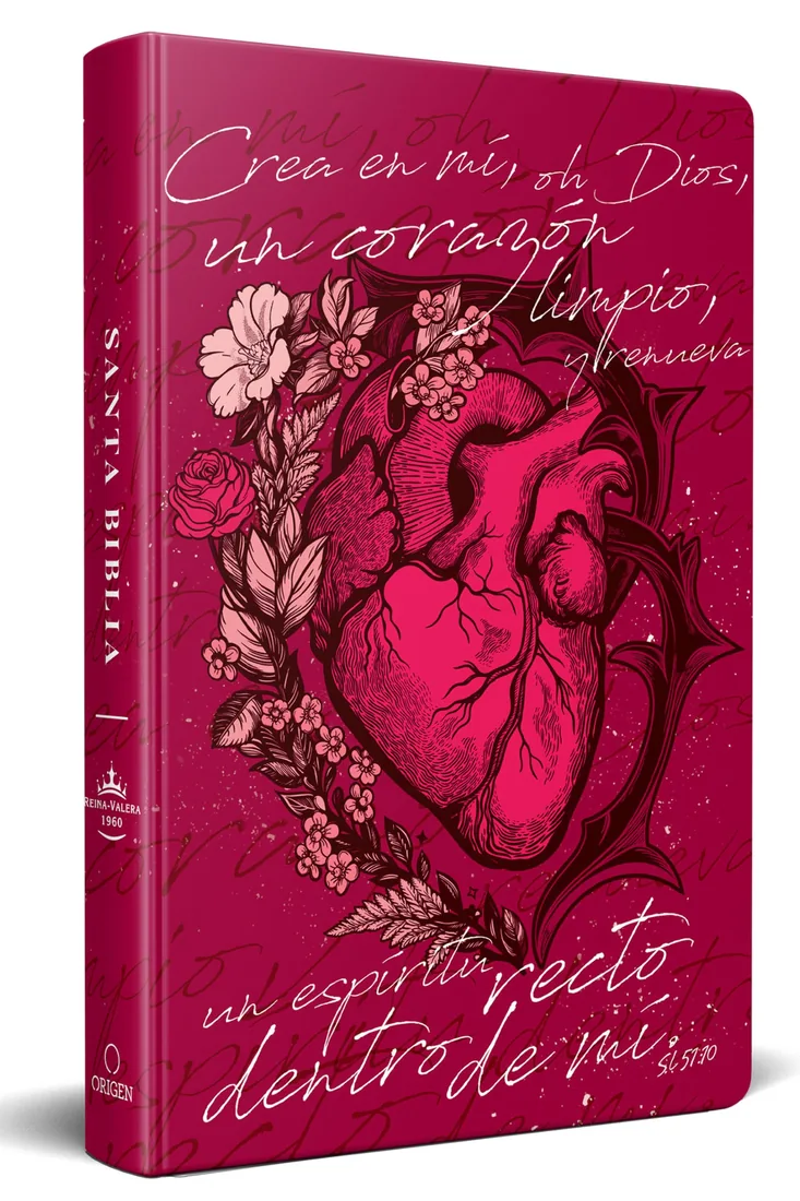 Biblia Reina-Valera 1960 «Nombres de Dios: crea en mí un corazón puro», tapa dura rosada (Origen)