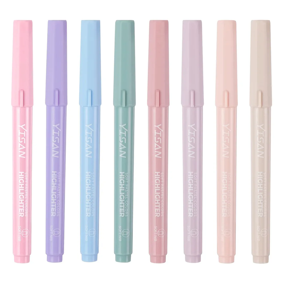 YISAN subrayadores pastel para Biblia y journaling, 8 colores, punta biselada (70245)